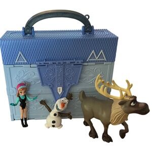 Disney Frozen Arendelle Castle Playset with Anna Olaf and Sven Figures 4pc Set